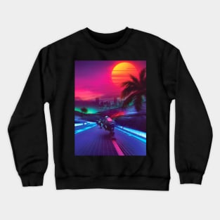 Synthwave Midnight Outrun Crewneck Sweatshirt